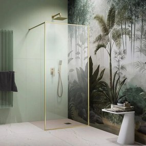 Paravan de dus tip Walk-in Radaway Modo F II auriu periat-transparent 105 cm sticla securizata 8 mm