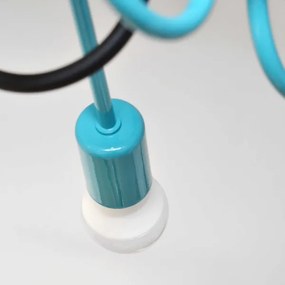 Lustră aplicată OXFORD 4xE27/15W/230V negru/turcoaz