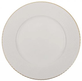 Serviciu de masa, Portelan, 24 de Piese, Culoare Alb / Auriu, 710KTP2490
