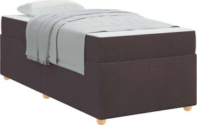 vidaXL Cadru de pat cu saltea Maro închis 100 x 200 cm țesătură