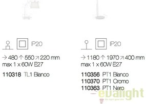 Lampadar, lampa de podea DADDY PT1 BIANCO 110356