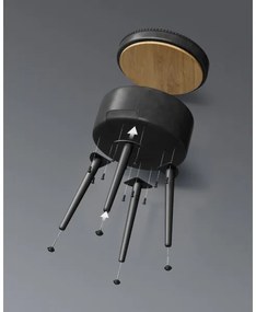 Taburet din piele CORE, negru