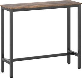 HOMCOM Masă Bar Rectangulară Înaltă, Masă de Bucătărie Înalta cu Structură din Oțel, Negru | Aosom Romania
