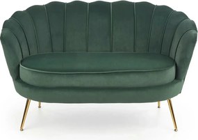 Canapea AMORINITO XL, verde/auriu, stofa catifelata, 131x77x77 cm