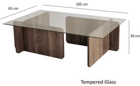 Măsuță de cafea ESCAPE 30x105 cm maro/transparent