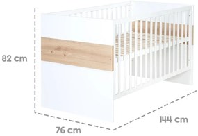 Pătuț alb-natural 70x140 cm Lion – Roba