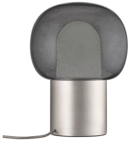 Veioză argintie LED din aluminiu cu abajur din sticlă (înălțime 32 cm) Iris – Blomus