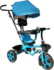 Tricicleta cu copertina detasabila NOVOKIDS™ My first Trike, Roti din spuma cauciucata, Maner de ghidaj pentru parinti, Cadru metalic, Dimensiuni