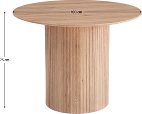 Masă de sufragerie, stejar, diametru 100 cm, PAOLO