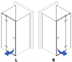 Cabina de dus Rea Atlas 90x80 cu deschidere pe dreapta auriu periat