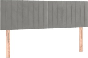 vidaXL Tăblii de pat, gri deschis, 144x5x78/88 cm, catifea