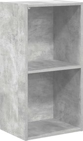 vidaXL Bibliotecă, 2 rafturi, gri beton, 40 x 30 x 76,5 cm, PAL