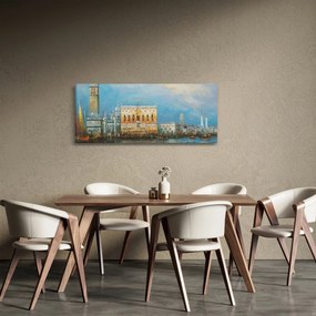 Tablou - Gondola care trece prin Veneția, pictură în ulei (120x50 cm)