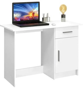 Birou pentru pc , 108.5 cm lungime , alb , modern