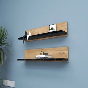 Set de 2 rafturi SHELFIE, pin/negru