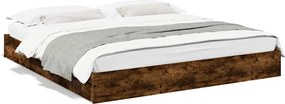 vidaXL Cadru de pat cu sertare stejar fumuriu 180x200cm lemn prelucrat