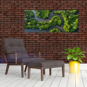 Tablou - Peisaj forestier cu râu (120x50 cm)