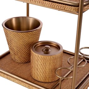 Gheridon, Masuta cu roti din ratan design LUX Pescara