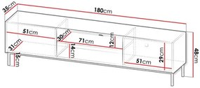 Dulap TV Probazzo 2KW (Negru) . 1106255