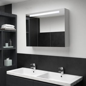 285121 vidaXL Dulap de baie cu oglindă și LED, 88 x 13 x 62 cm