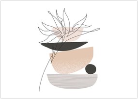 Tablou pe sticlă - Linie de artă flori N⁰1 (70x50 cm)