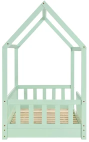 Pat pentru copii Marli 80 x 160 cm cu cadru cu lamele de culoare menta
