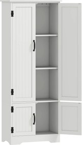 HOMCOM Bufet de bucătărie contemporan cu 2 dulapuri și 3 rafturi, MDF, plăci aglomerate, alb | Aosom Romania