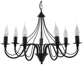 Lustră pe lanț MINERWA 7 7xE14/40W/230V negru
