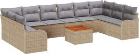 vidaXL Set de canapele pentru grădină 11 pcs Beige și gri deschis