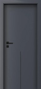 Usa de interior gri antracit finisaj CPL cu toc metalic negru mat - ORIZONT 3.9 DR, 900 x 2060, Gri Antracit, 160-250 mm, Toc Reglabil CPL - Gri