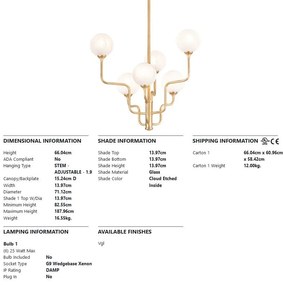 Candelabru design modern ONYX cu 6 surse de lumina