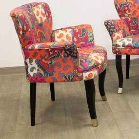 Fotoliu Relax portocaliu, picioare negru, Homs