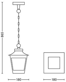 Lustră de exterior Philips 15406/86/PN HEDGE 1xE27/60W/230V IP44