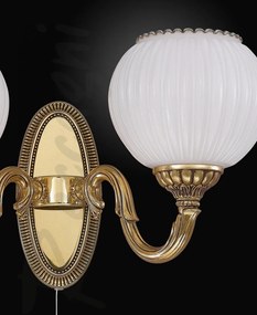 Aplica clasica din alama cu 2 brate design italian 9350