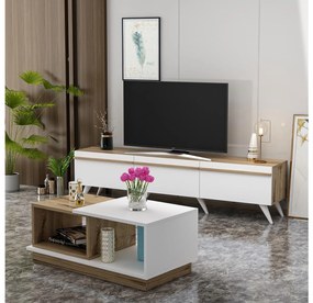 Mobilier living Vegas (Alb + Stejar zafir). 1088750