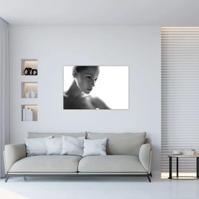 Tablou - Portretul femeii, alb- negru (90x60 cm)