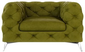 Fotoliu verde cu tapițerie din catifea Chelsea – Ropez