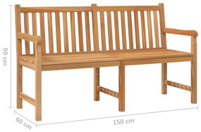 Banca de gradina, 150 cm, lemn masiv de tec 150 cm, 1, 150 cm