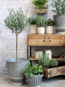 Consola din lemn, cu 2 rafturi si 2 sertare, aspect rustic