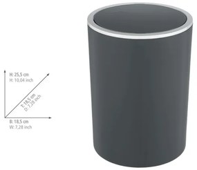 WENKO 25146100 - Coș INCA, 18,5 x 25,5 cm, antracit/crom lucios