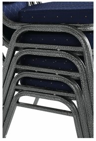 Scaun, rabatabil, textil albastru închis/gri cadru, JEFF 2 NEW