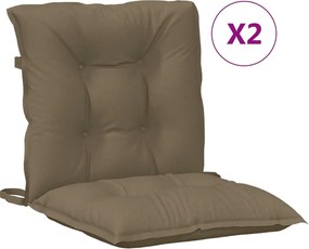 vidaXL Perne scaun cu spătar mic 2 buc. melanj taupe 100x50x7cm textil
