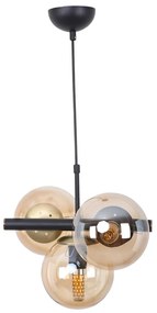 Lustră galben-negru cu abajur din sticlă ø 15 cm Cascade – Squid Lighting