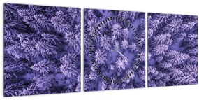 Tablou cu copacii înzăpeziți (cu ceas) (90x30 cm)