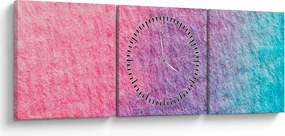 Tablou cu textură colorată (cu ceas) (90x30 cm)