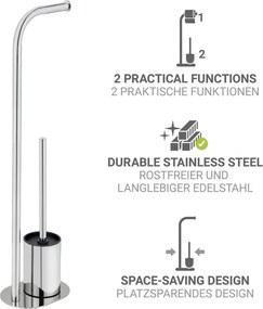 Suport pentru hârtie igienică argintiu lucios din oțel inoxidabil Levante – Wenko