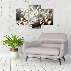 Tablou - Orhidee și bile aurii (90x60 cm)