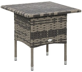 Outsunny Masă laterală de grădină masă laterală pătrată din răchită stil cozy chic 50 x 50 x 47 cm negru | Aosom Romania