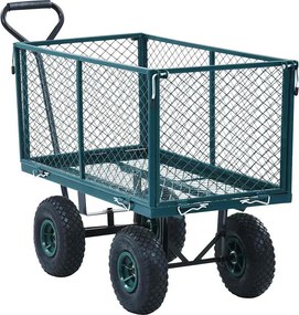 vidaXL Cărucior manual de grădină, verde, 350 kg
