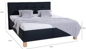 Pat tapițat MARIA, 160 x 200 cm, cu saltea inclusă și spațiu de depozitare, antracit